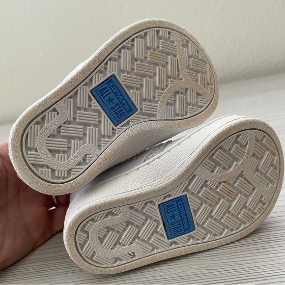 Converse Baby Jump Ball Pro Leather High Top Sneakers Toddler Infant Boy 4 White - Picture 6 of 10